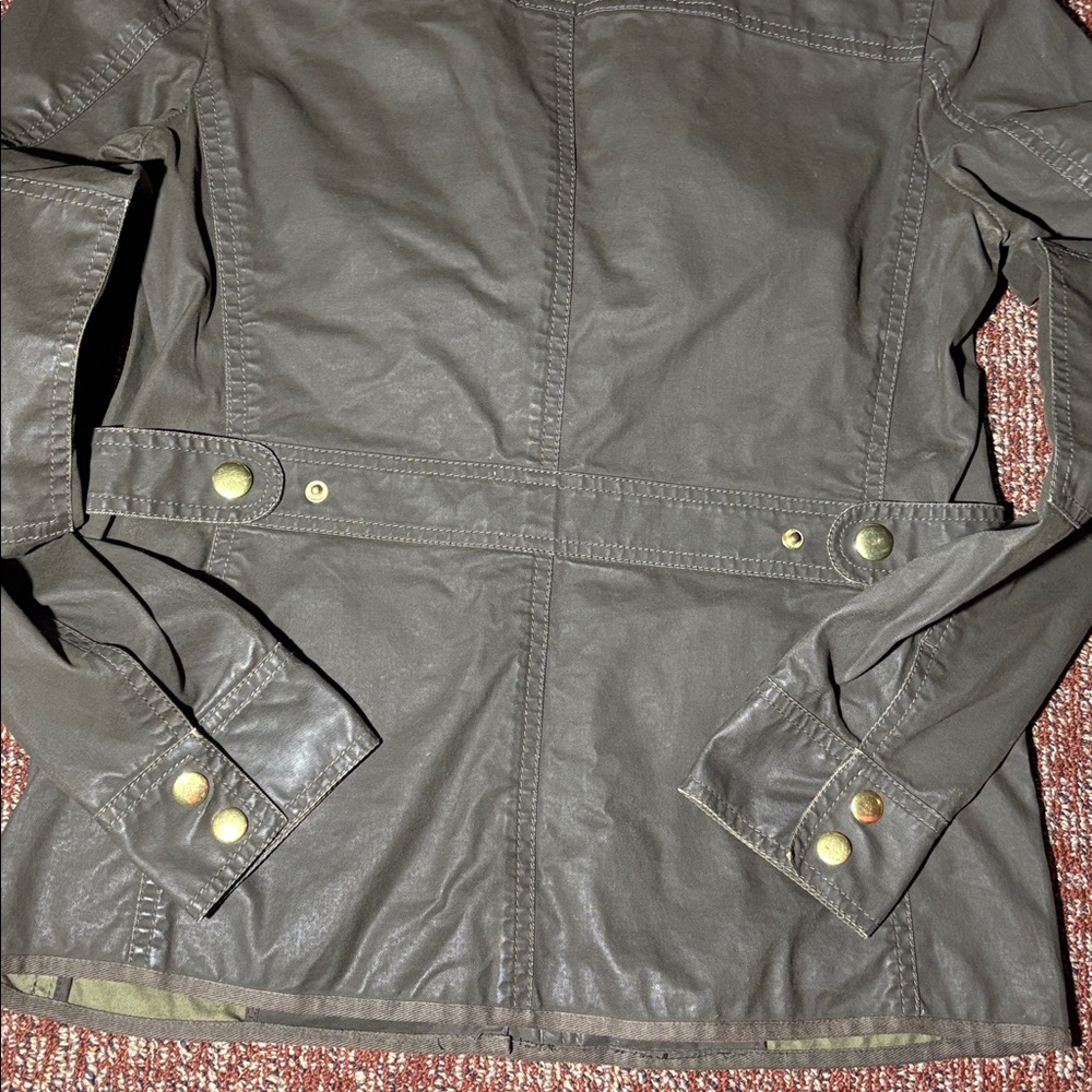 J. crew military style relaxed boyfriend field jacket xs waxed denim grunge - Picture 8 of 12